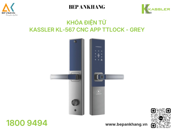 Khóa điện tử Kassler KL-567 CNC App TTlock - Grey